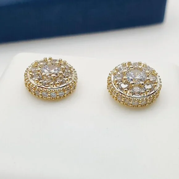 14K Gold Plated Cubic Zircon Earrings, INUS1BR113